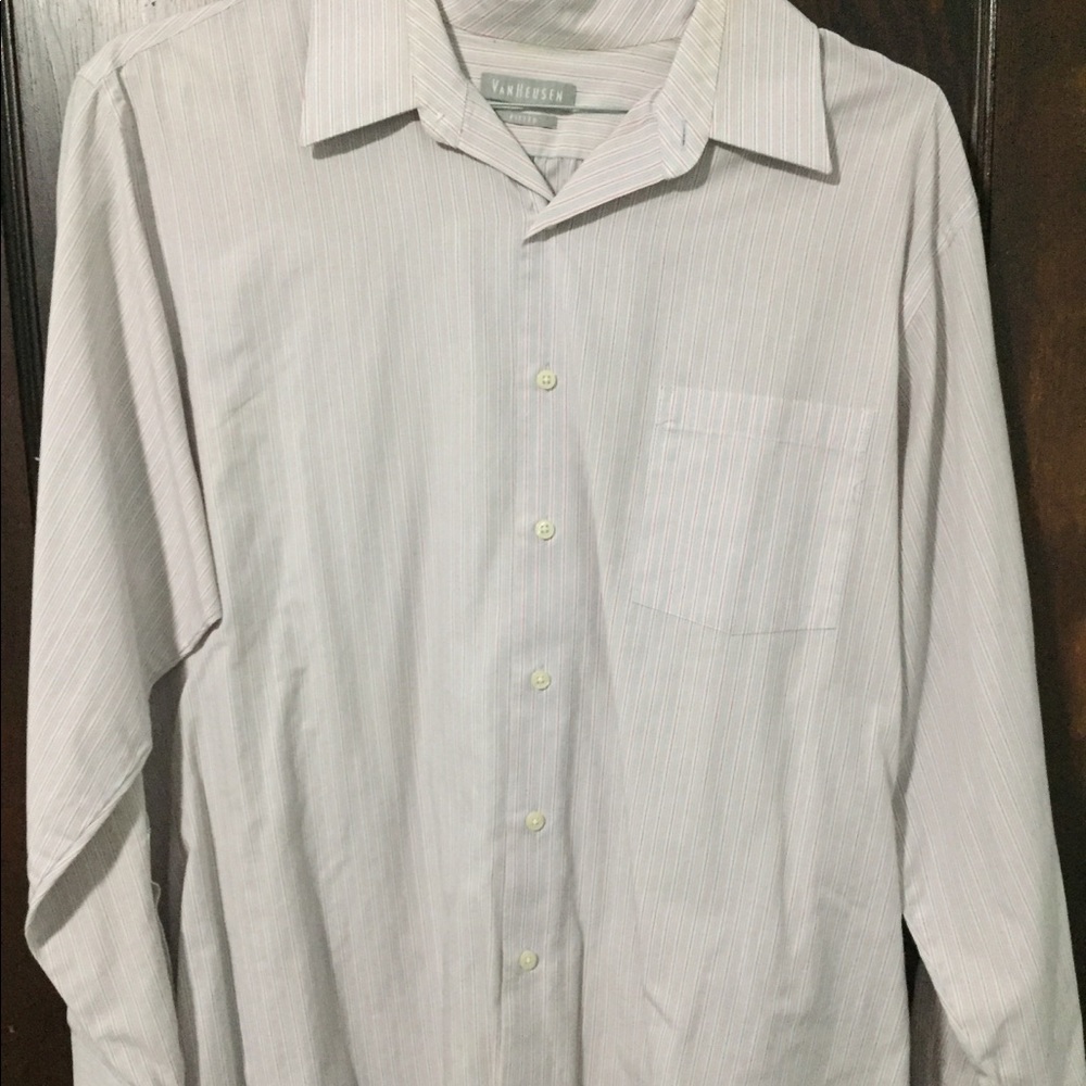 Men’s button down; Red, white, and blue stripes